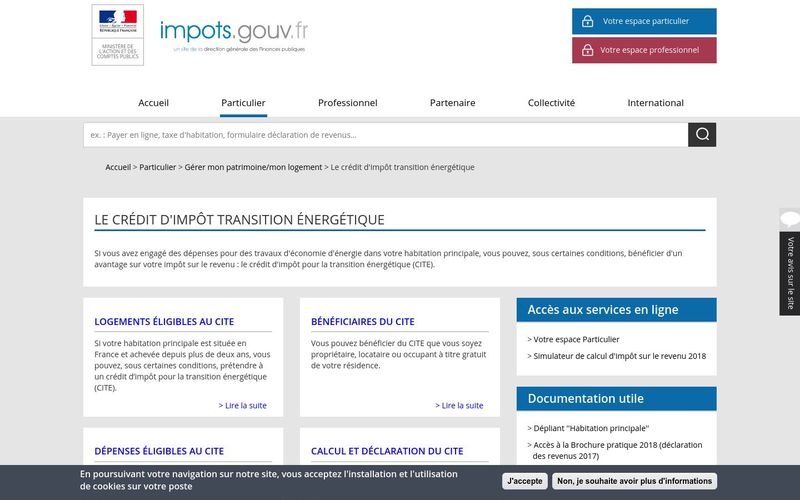 Le crédit d'impôt transition énergétique | impots.gouv.fr