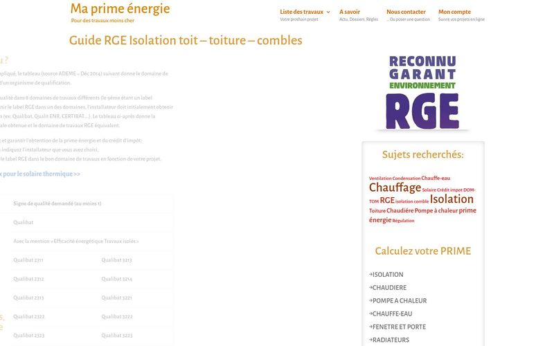 Guide RGE isolation toit, toiture et combles